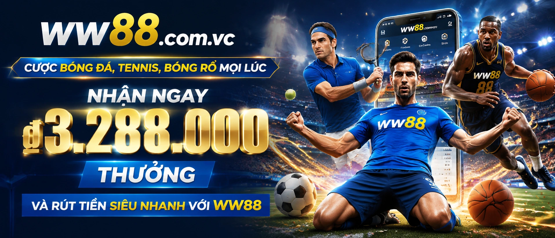 WW88 khu vực thể thao trên giao diện web di động