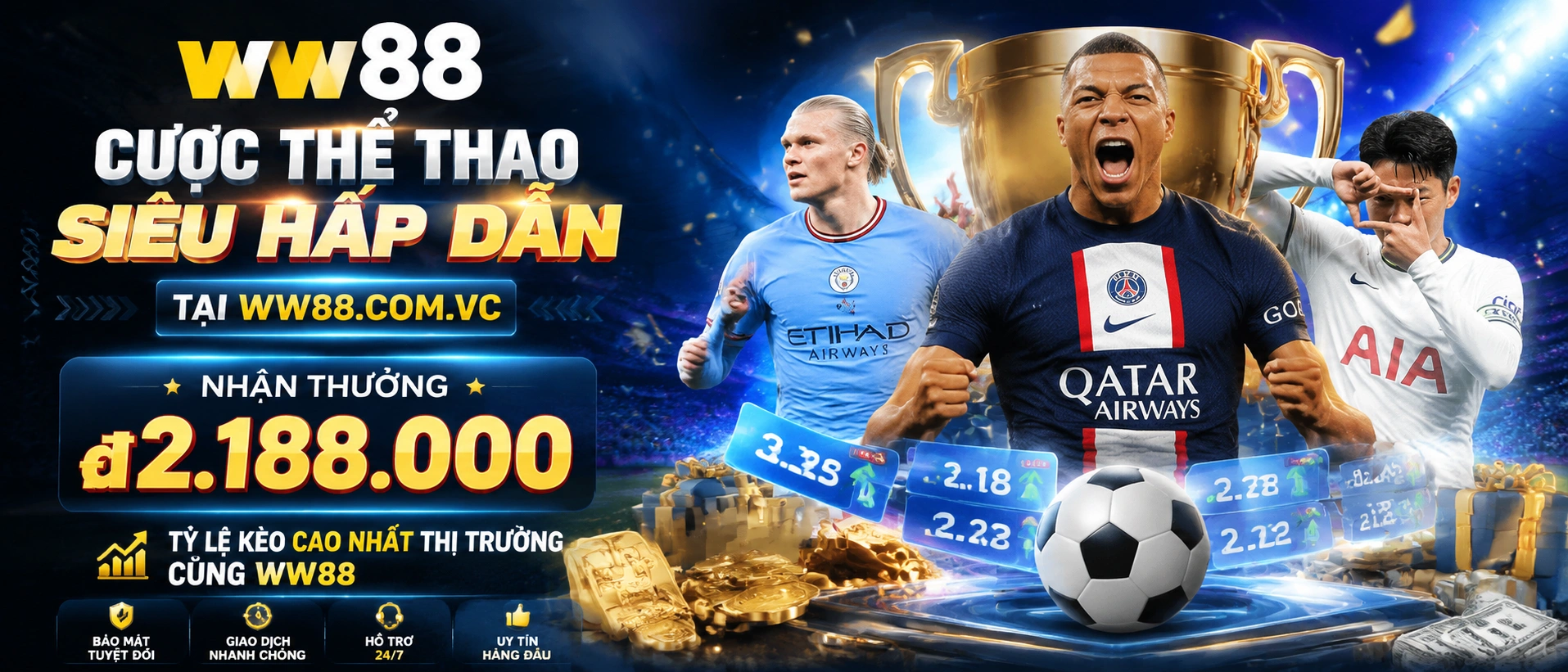 Hình ảnh thể thao WW88 dùng cho khu vực giải đấu và đội bóng